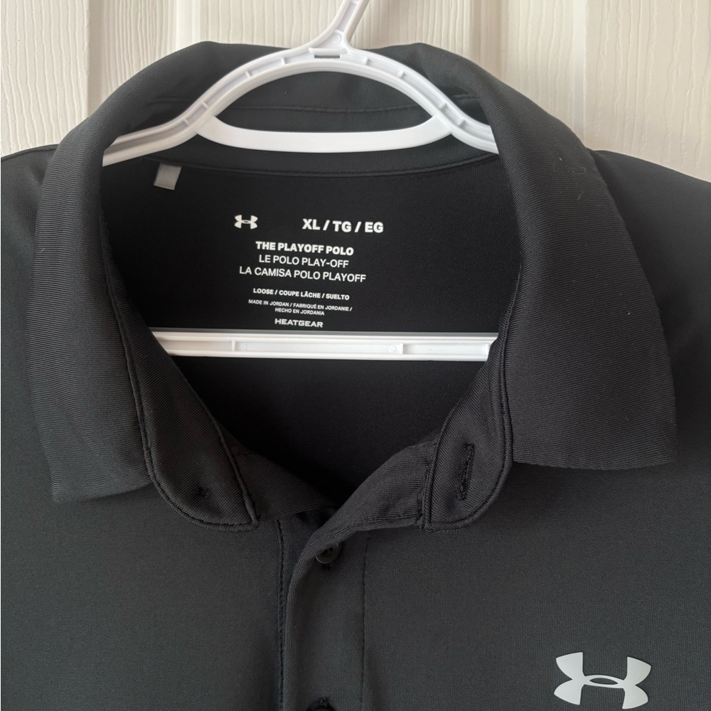 Under Armour Men's Black, Gray, and White Polo Shirt - Picture 2 of 4